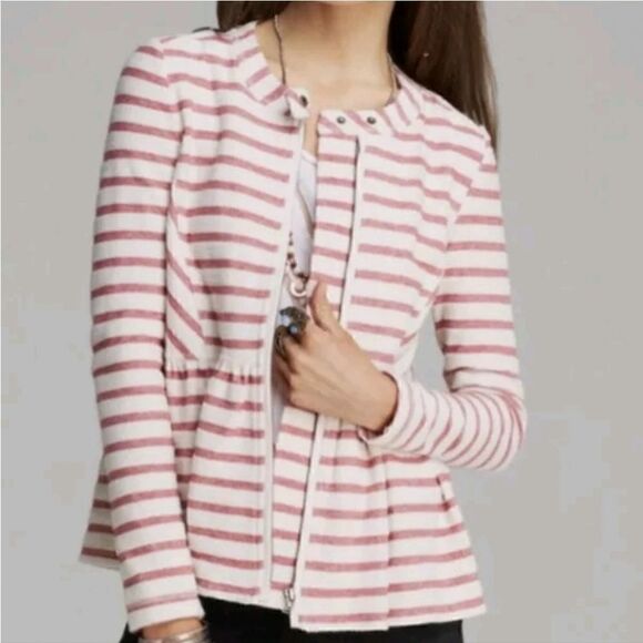 FREE PEOPLE Striped Peplum Jacket - Size Medium - Picture 3 of 8
